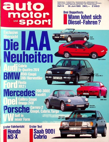 Deckblatt Auto Motor und Sport (14/1989)